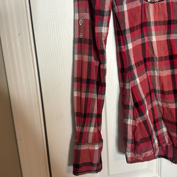 Roar Western Plaid Pearl Snap Button Shirt - Size Ladies Small - Picture 4 of 8